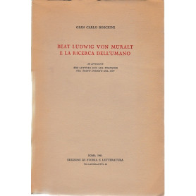 Beat Ludwig Von Muralt e la ricerca dell'umanoLibrisaggi