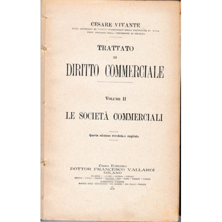 Trattato di Diritto commerciale. Volume II - Le società  commerciali