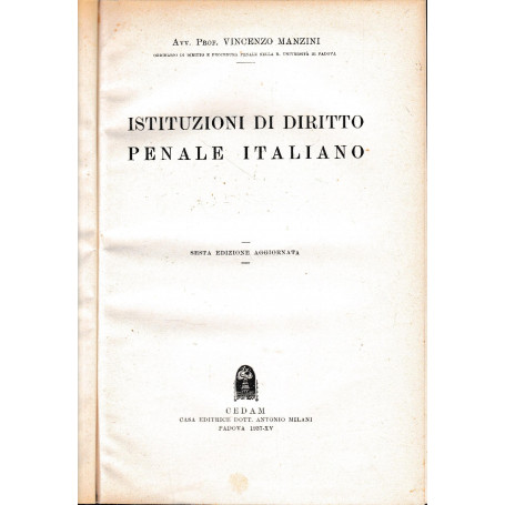 Istituzioni di diritto penale italiano