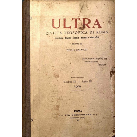 Ultra - rivista teosofica di Roma - ( Vol IV - anno IV )