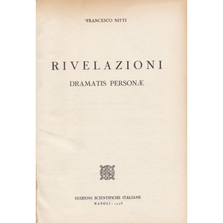 Rivelazioni. Dramatis Personae.