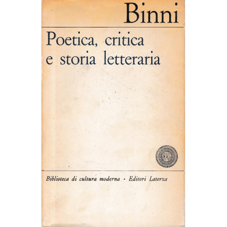 Poetica  critica e storia letteraria