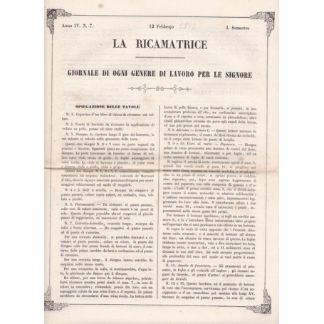 La ricamatrice. Giornale di ogni genere di lavoro (..). 12 Febbraio 1851.