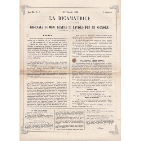 La ricamatrice. Giornale di ogni genere di lavoro (..). 28 Febbraio 1851.