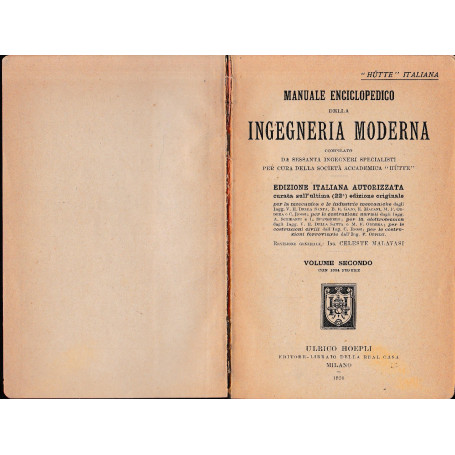 Manuale enciclopedico della ingegneria moderna  volume 2°.