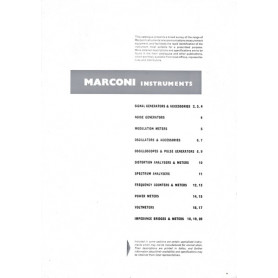 Marconi instruments. Strumenti per telecomunicazioni estratto del catalogo 1963