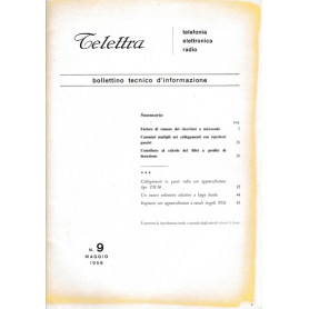 Telettra. Bollettino tecnico d'informazione. N. 9 - Mag. 1958