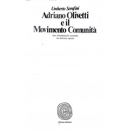 Adriano Olivetti e il movimento comunità