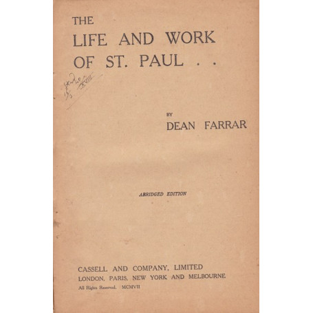 The Life and Work of St. Paul