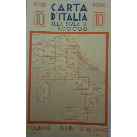 Carta d'Italia alla scala di 1:500000  foglio N.10