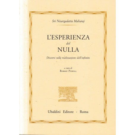 L'esperienza del nulla. Discorsi sulla realizzazione dell'infinito