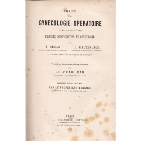 Traité de gynécologie opératoire