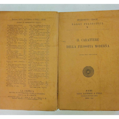 Il carattere della filosofia moderna