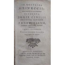 Elementa Juris Civilis secundum ordinem pandectarum  commoda auditoribus methodo adornata  tomus secundusLibrisaggi