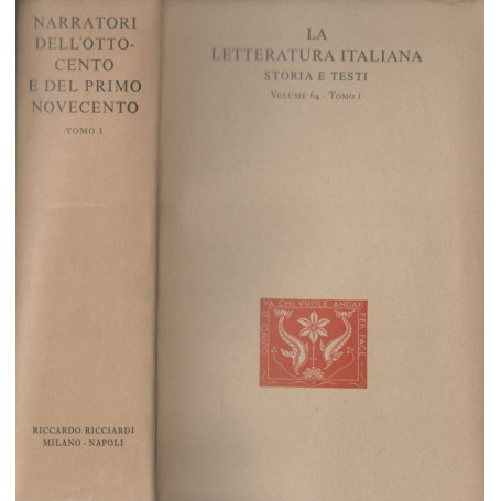 Narratori dell'ottocento e del primo novecento  tomo I