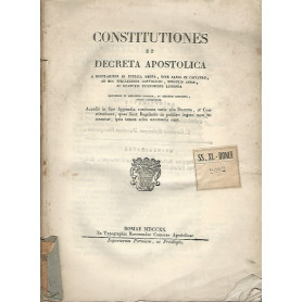 CONSTITUTIONES ET DECRETA APOSTOLICA