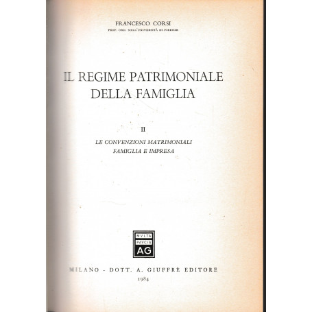 Il regime patrimoniale della famiglia