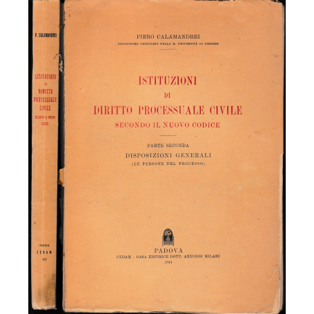 Istituzioni di diritto processuale civile secondo il nuovo codice  due volumi