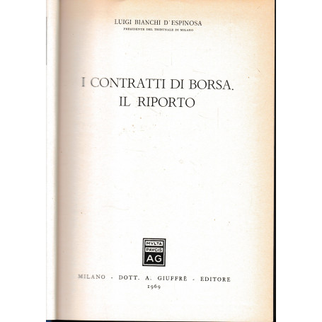 I contratti di borsa. Il riporto