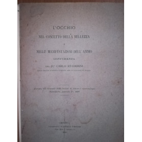 L'occhio nel concetto della bellezza e nelle manifestazioni dell'animoLibrisaggi