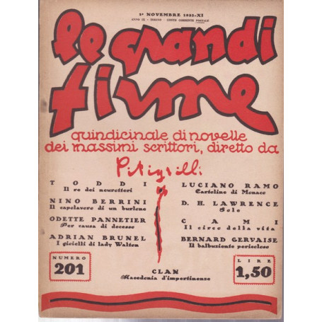 Le Grandi Firme. N. 201. 1° novembre 1932.