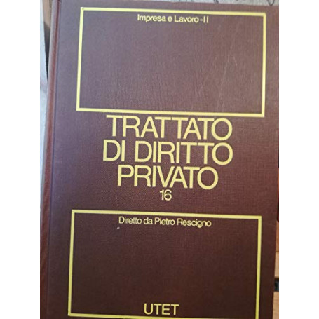 Trattato di diritto privato. Impresa e lavoro. (Vol. 16/tomo 2)