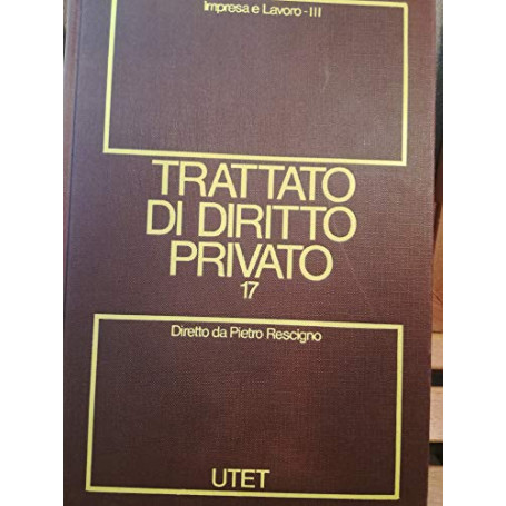 Trattato di diritto privato. Impresa e lavoro (Vol. 17/tomo 3)
