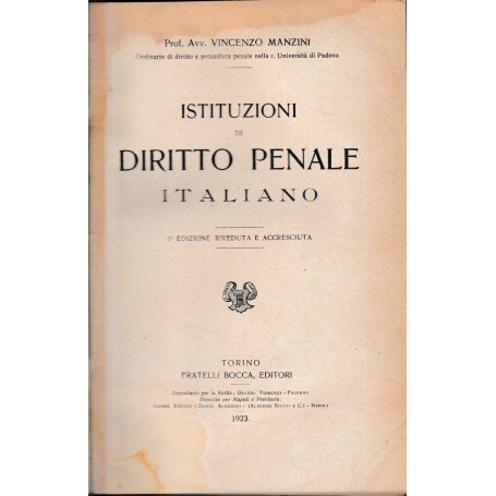 Istituzioni di Diritto Penale Italiano