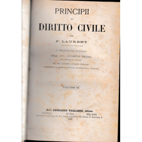 Principii di Diritto Civile  vol. 9