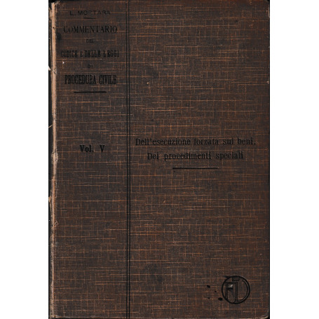 Commentario del Codice e delle Leggi di Procedura Civile  vol. 5°