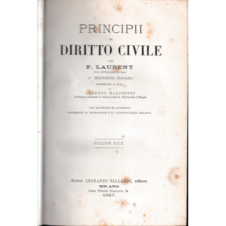 Principii di Diritto Civile  vol. 29