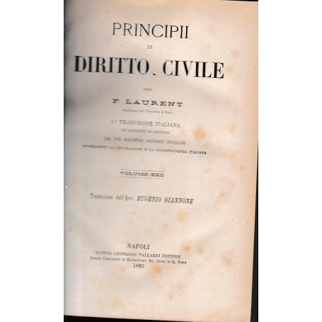 Principii di Diritto Civile  vol. 22