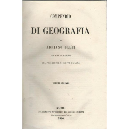 COMPENDIO DI GEOGRAFIA - Volume secondo