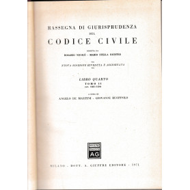 Rassegna di Giurisprudenza sul Codice Civile  libro 4  tomo 2 (art. 1321-1410) 1971Librisaggi