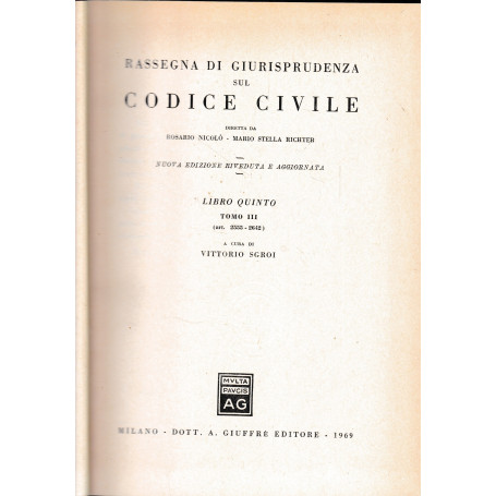 Rassegna di Giurisprudenza sul Codice Civile  libro 5  tomo 3 (art. 2555-2642)