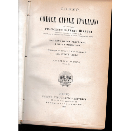 Corso di Codice Civile Italiano. Vol. 9  parte III.