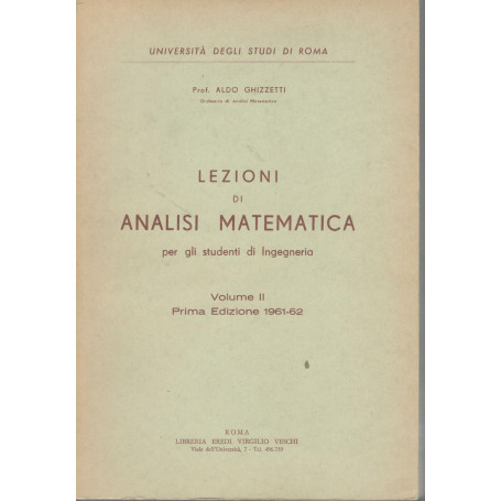 Lezioni di analisi matematica per gli studenti di ingegneria (volume II)