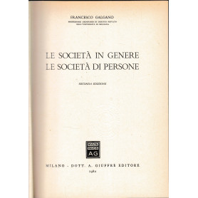 Le società  in genere. Le società  di persone