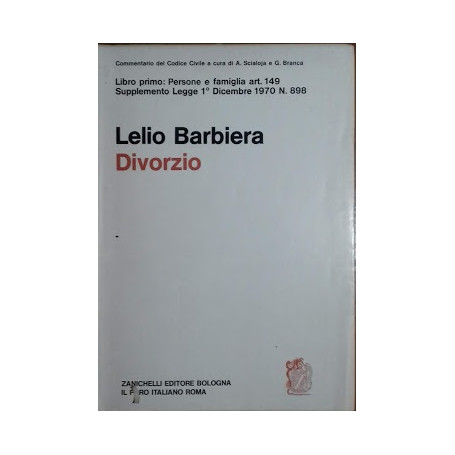 Libro quinto: persone e famiglia art. 149 - Supplemento Legge 1° dicembre 1970 n. 898  DIVORZIO