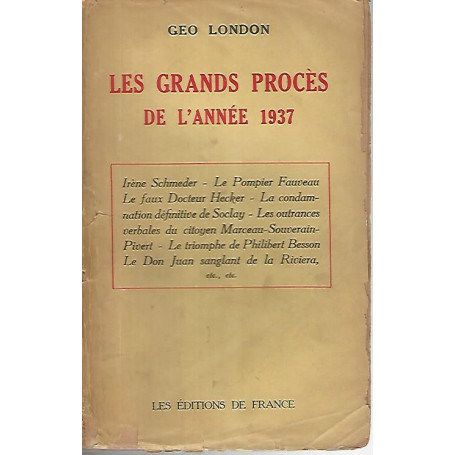 Les rands proces de l'année 1937