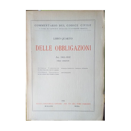 Libro quarto  delle Obbligazioni  art. 1861-1932: Rendita Perpetua - Rendita Vitalizia - Assicurazione