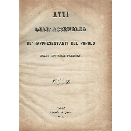 Atti dell'assemblea dé rappresentanti del popolo