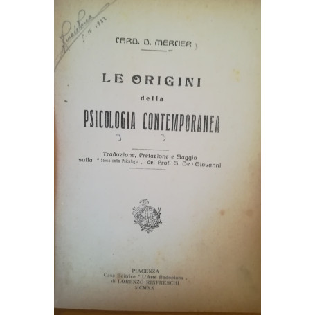 Le origini della psicologia contemporanea