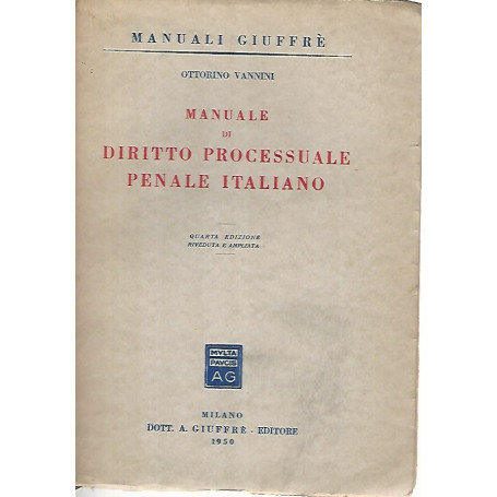 Manuale di diritto processuale penale italiano