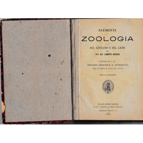 Elementi di Zoologia ad uso del ginnasio e del liceo