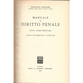 Manuale di diritto penale. Leggi complementari