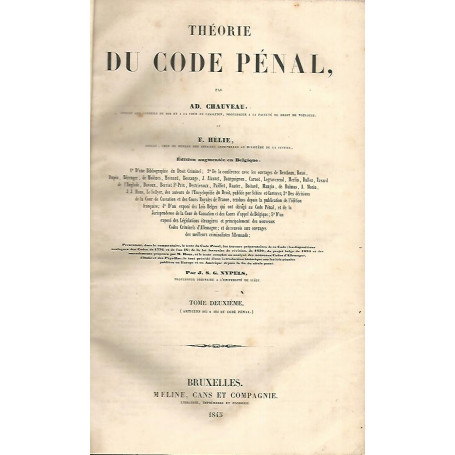 Theorie du code penal. Volume II