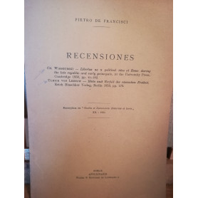 Recensiones. Ch. Wirszubski: Libertas as a political idea at Rome during the late republic (..)