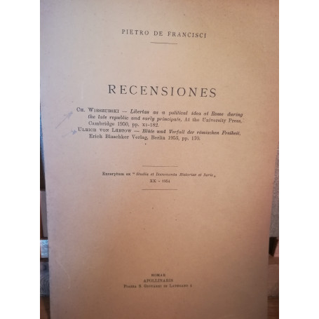 Recensiones. Ch. Wirszubski: Libertas as a political idea at Rome during the late republic (..)