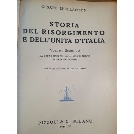 Storia del Risorgimento e dell'Unità d'Italia. II. Da dopo i moti del 1820-21 alla elezione di Pio IX (1846).